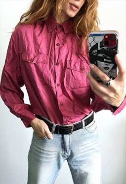 Vintage Magenta Pink Shirt / Blouse Large 