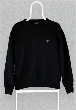 Gant Black Lambswool Jumper  Wool Mens Medium