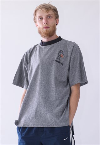 VINTAGE MENS ADIDAS BASKETBALL LOGO T-SHIRT