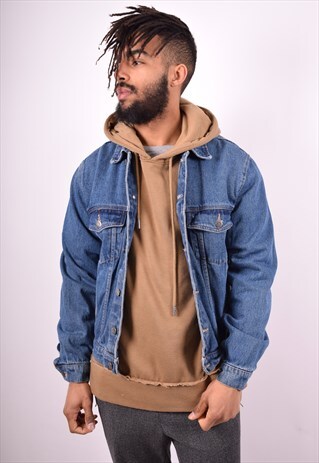 WRANGLER MENS VINTAGE DENIM JACKET SMALL BLUE 90'S