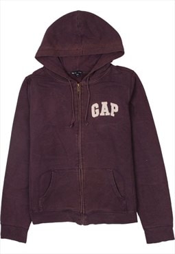 Vintage 90's Gap Hoodie Full Zip Up Spellout Purple Large