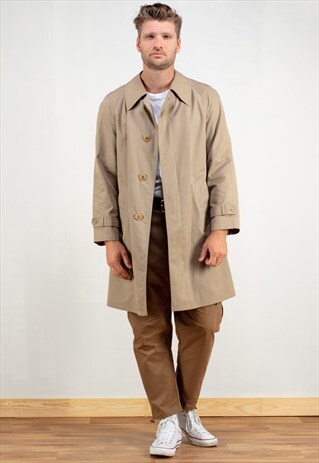 VINTAGE 80'S BROWN TRENCH COAT