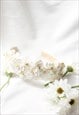 WHITE FLOWER EMBELLISHED HEADBAND WITH GEMS