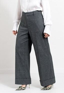 Vintage wide leg formal pants in grey