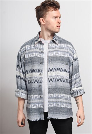 VINTAGE AZTEC PATTERNED SHIRT