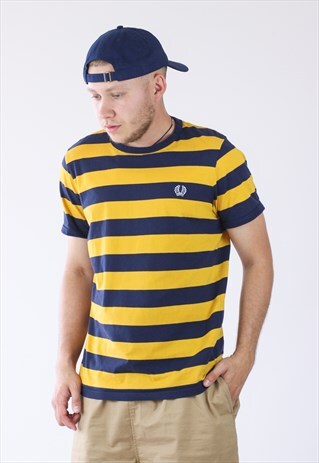 VINTAGE MENS FRED PERRY STRIPED T-SHIRT