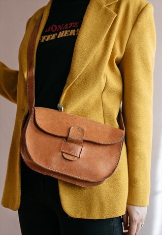 VINTAGE 70S BOHO LEATHER SHOULDER BAG