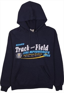 Vintage 90's Lee Hoodie State Track And Field Pullover Navy