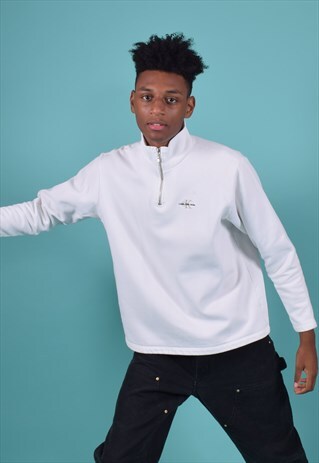 VINTAGE CALVIN KLEIN JEANS WHITE SWEATSHIRT