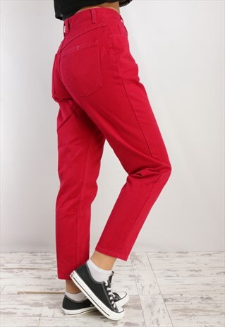 VINTAGE HIGH WAISTED RED JEANS JG13