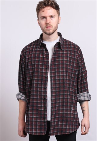 VINTAGE CORDUROY CORD STRIPED SHIRT