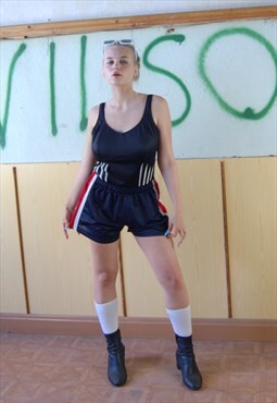 Vintage y2k festival baggy summer mini capri shorts in navy