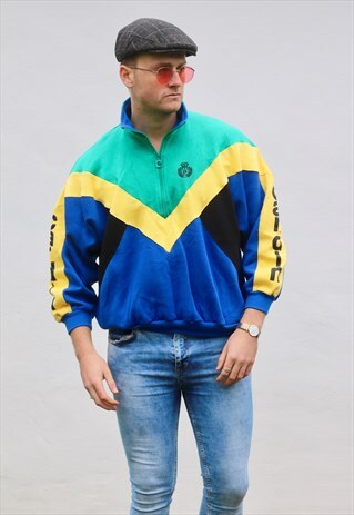 PIERRE CARDIN 1/4 ZIP VINTAGE TRACK TOP SWEATSHIRT
