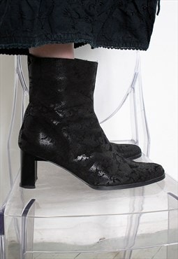Vintage 90s Ankle Boots Heeled