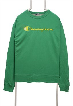Vintage 90's Champion Sweatshirt Spellout Crewneck Green