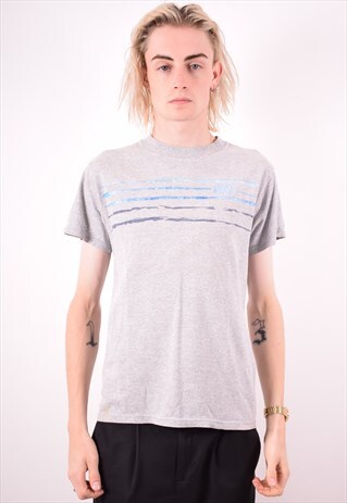 NIKE MENS VINTAGE T-SHIRT TOP SMALL GREY 90S