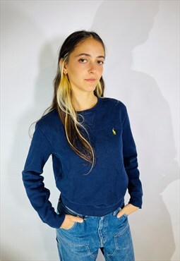 Vintage Size XS Ralph Lauren Embroidered Sweatshirt in Blue