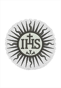 Embroidered IHS Jesus Christ iron on patch / sew on patches