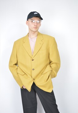 Vintage yellow classic 80's suit blazer