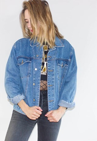 VINTAGE 80'S OVERSIZED STONEWASH DENIM JACKET