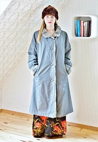 GREY VINTAGE LONG COAT