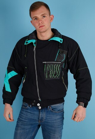 VINTAGE SKI JACKET IN BLACK NJ671