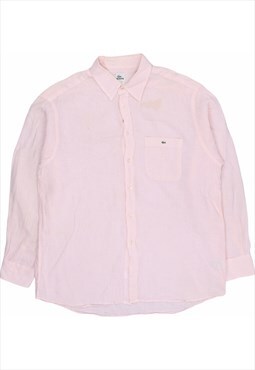 Lacoste 90's Plain Long Sleeve Button Up Shirt Large (missin