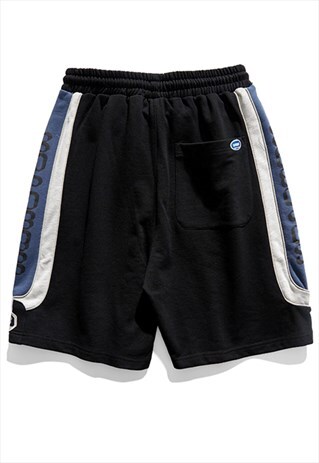 SIDE CONTRAST PRINT CASUAL SHORTS