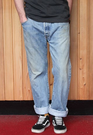 VINTAGE BLUE LEVI'S 501 PAINT JEANS