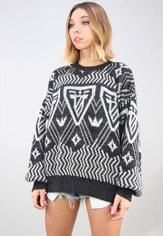 VINTAGE OVERSIZED PATTERNED JUMPER