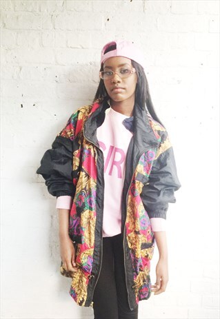 PRINTED WINDBREAKER/SHELL JACKET(1990'S/LADIES)