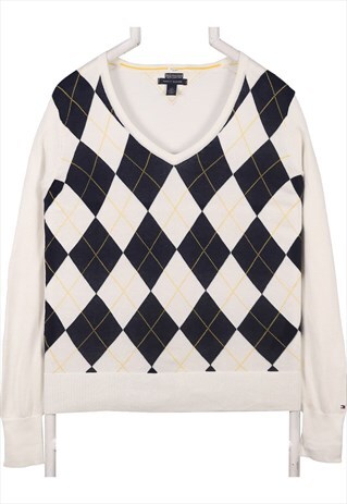 Vintage 90's Tommy Hilfiger Jumper / Sweater Knitted V Neck