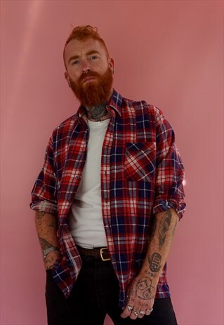 VINTAGE LARGE RED FLANNEL SHIRT