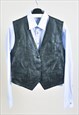 Vintage 90s real leather vest in black
