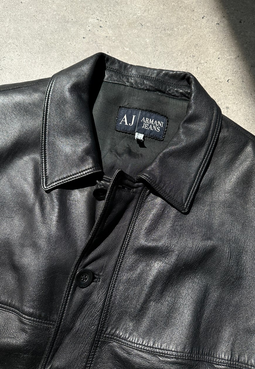 Armani jeans deals leather jacket