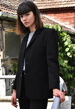 VINTAGE UNISEX BLACK BLAZER