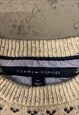 TOMMY HILFIGER KNITTED JUMPER ALL OVER PATTERNED SWEATER 