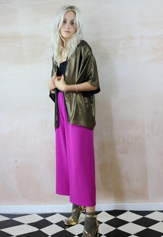 VIOLET PINK CROP TROUSERS