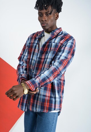 CHAPS CHECKED SHIRT WITH LOGO.
