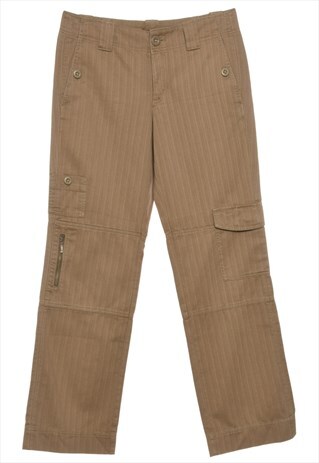 VINTAGE LIGHT BROWN STRIPED EDDIE BAUER CARGO PANTS - W32