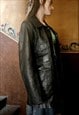 VINTAGE 1970S LEATHER JACKET BLAZER IN BLACK 