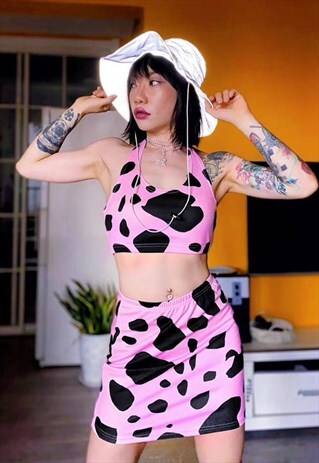 COW PRINT RODEO TOP SKIRT SET