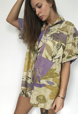 PATTERNED OVERSIZED RETRO VINTAGE UNISEX FESTIVAL SHIRT