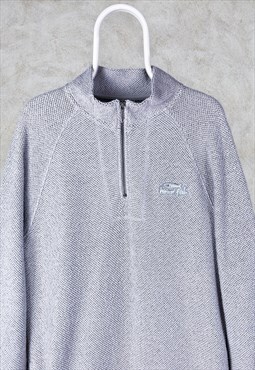 Weird Fish Sweatshirt 1/4 Zip Macaroni Grey Mens Jumper