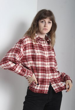 Vintage Levis Check Flannel Shirt Red