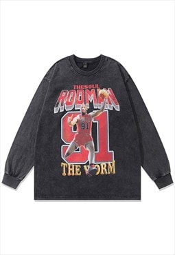 Dennis Rodman t-shirt old basketball tee retro sports top 