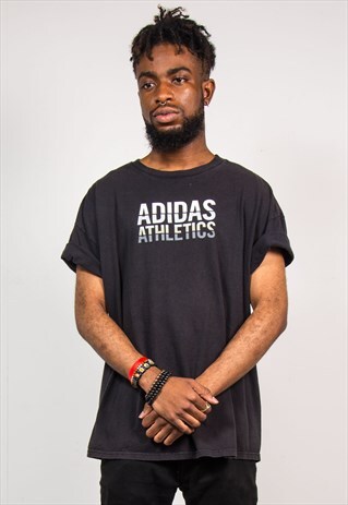 VINTAGE 90'S ADIDAS ATHLETICS BLACK T-SHIRT
