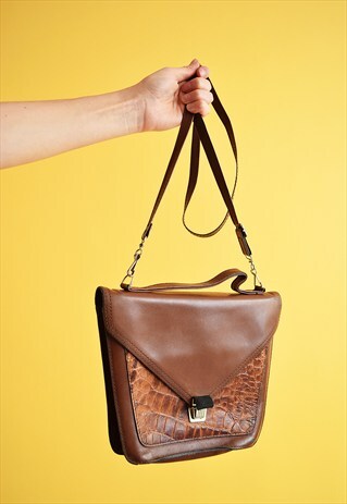 70'S RETRO GENUINE LEATHER PETITE SHOULDER BAG SATCHEL