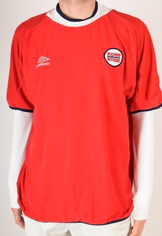 UMBRO FOOTBALL SHIRT NORWAY '00-'01 SIZE XL (3117)