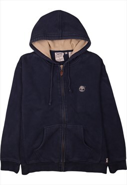 Vintage 90's Timberland Hoodie Full Zip Up Navy Blue Small